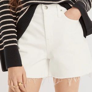 J. Crew High Rise Denim Short In White Size 30